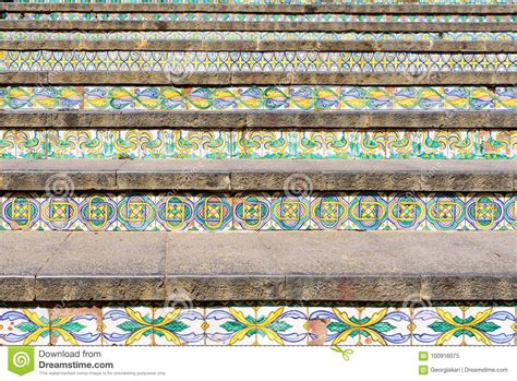 Painted Ceramic Tiles In Caltagirone Sicily Italy Stock Image Image