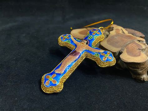 Cloisonne Vintage Cloisonne Cross Painted Jesus Pattern Etsy Uk