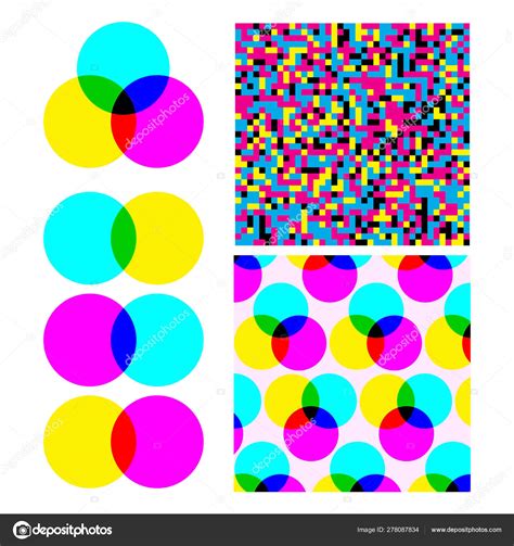 Cmyk Subtractive Mixed Color Model Set Vector Stock Vector Image By
