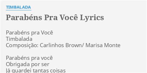 ParabÉns Pra VocÊ Lyrics By Timbalada Parabéns Pra Você Timbalada