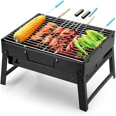 buy yoursty barbecue grill portable bbq charcoal grill smoker grill for outdoor cooking camping
