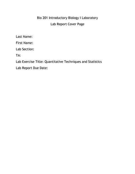 Bio 201 Lab 5 Lab Report 5 Contains Charts And Text That Help To