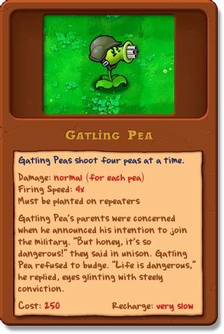 Follow along with our easy step by step drawing lessons. Image - New gatling pea shooter almanac.png | Plants vs ...