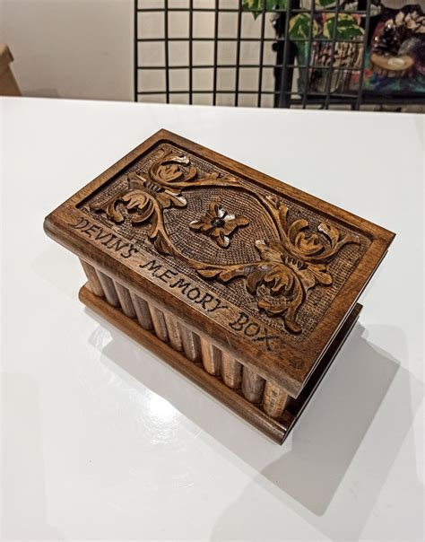 Personalized Puzzle Box Hand Carved Wooden Secret Lock Box Etsy Uk