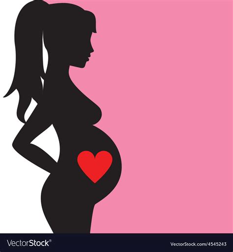 pregnant woman with heart royalty free vector image