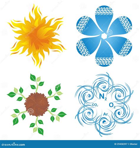 Symbols Of Four Elements Stock Vector Illustration Of Flame 29458397