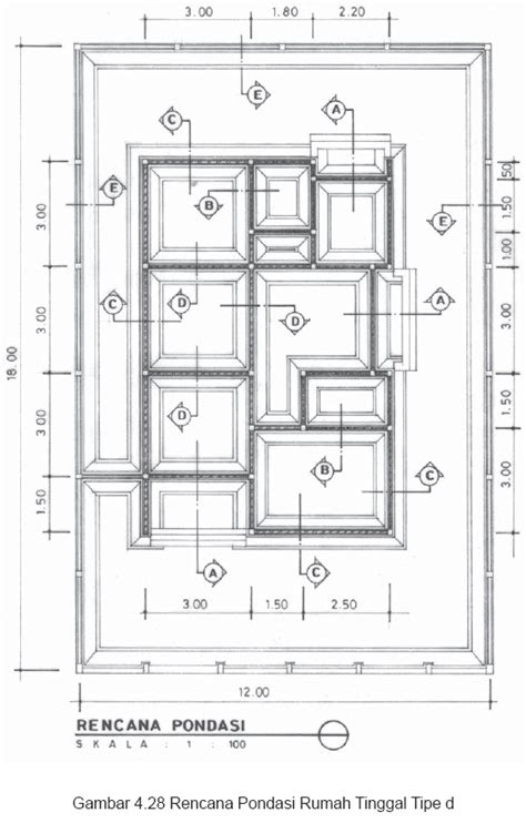 Denah Rencana Pondasi Pada Bangunan Jurnal Arsitektur