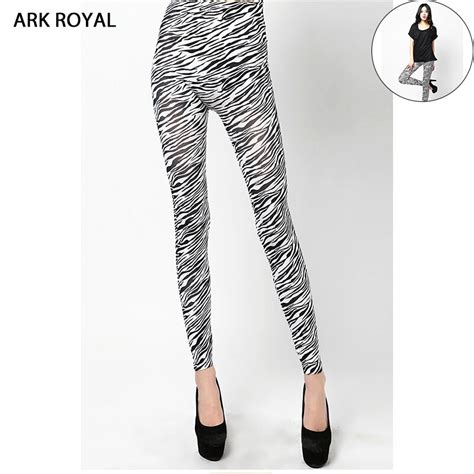 2017 women s black and white spandex zebra print fashion sexy fitness leggings vertical stripe