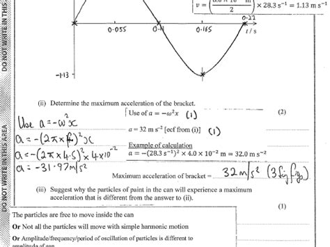 A Level Physics Exam Question With Solution Pack Oscillation