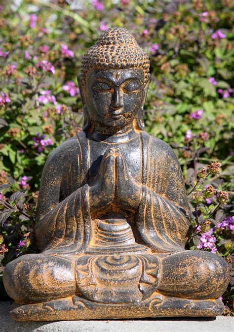 Sold Small Garden Buddha Statues In The Anjali Mudra Or Namaste Hand