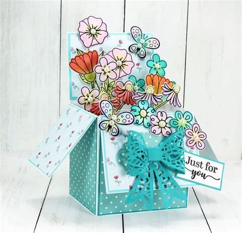 Pop Up Box Dies By Crafters Companion Fancy Fold Cards Pop Up Box