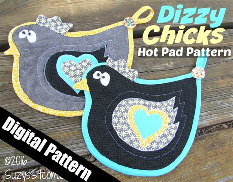 Dizzy Chicks Hot Pad Digital Pattern Suzys Sitcom Store