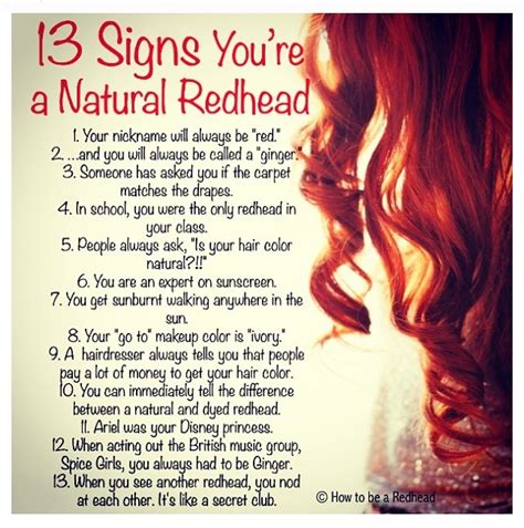 13 Signs Youre A Natural Redhead How To Be A Redhead Natural Redhead Redhead Facts