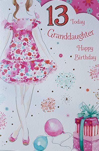Granddaughters bring special joy to your heart and soul. Special Granddaughter 13th Birthday Card (ICG-7270) - Pink ...