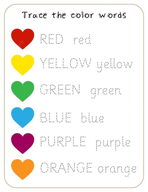 Premium Vector Tracing Practice Worksheet Trace The Color Names