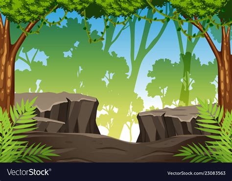 A Green Jungle Background Royalty Free Vector Image