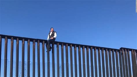 Mexican Lawmaker Climbs Border Wall In Stunt Aimed At Us President Trump Cnn