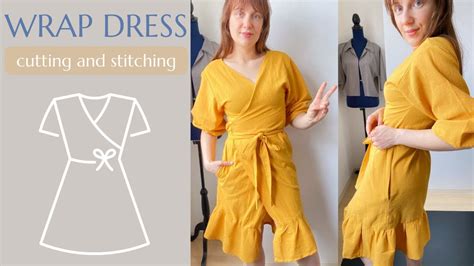Diy Wrap Dress👗 With Sleeves Youtube