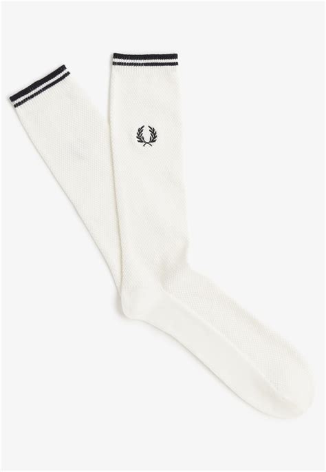 Fred Perry Tipped Snow White Black Socks Impericon En