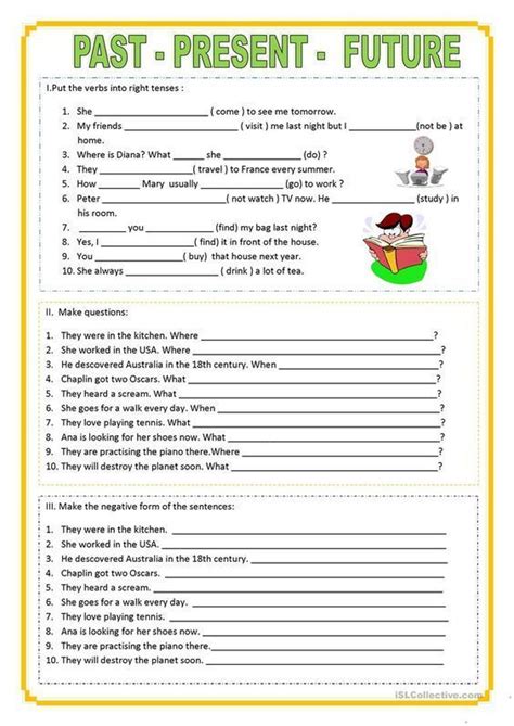 Present Past And Future Tense Exercises In 2021 Teaching English