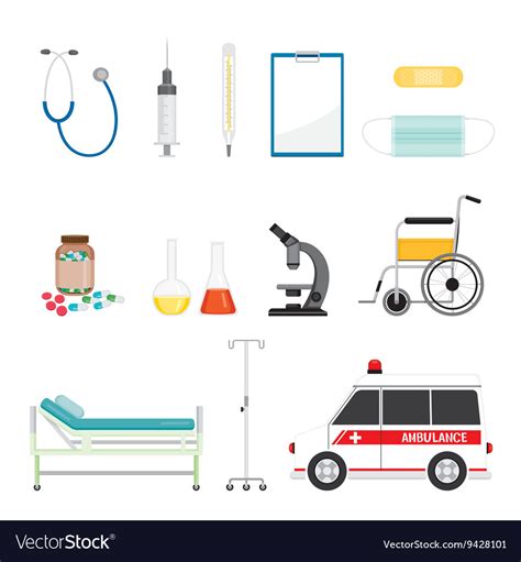 Medical Equipment Icons Set Royalty Free Vector Image