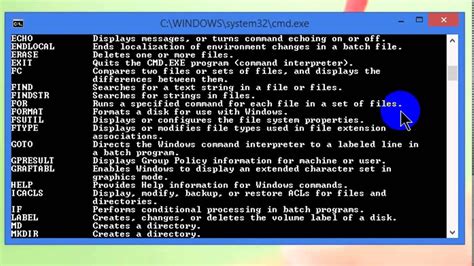 Command Prompt Help Command Youtube