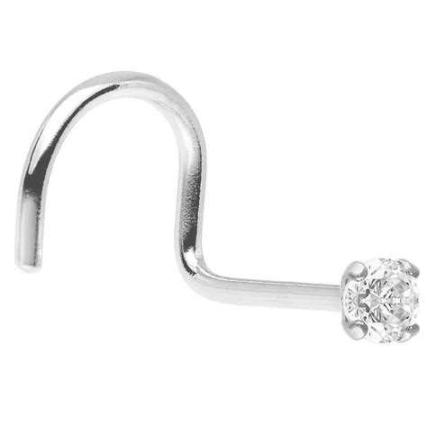 Luxe Modz 14k White Gold 2mm Diamond Nose Ring Nose Screw 20g Nose