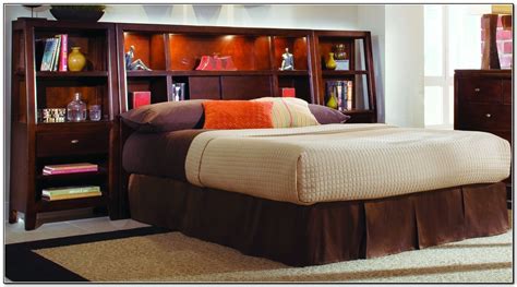 King Size Storage Bed With Bookcase Headboard Beds Home Design