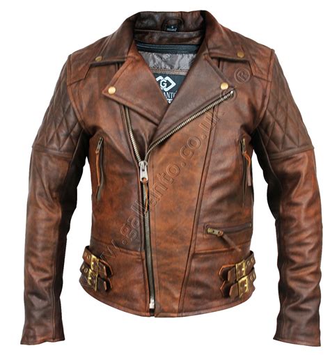 106 Classic Diamond Brown Motorcycle Leather Jacket Wholesaler Of