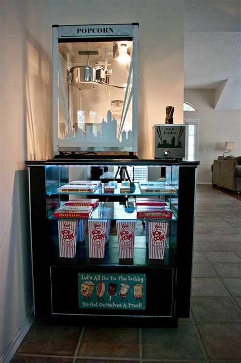 Diy Concessionpopcorn Machine Stand At Home Movie Theater Home