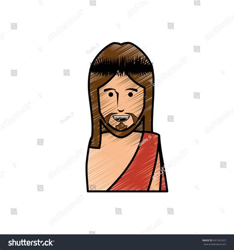 Jesus Christ Face Cartoon Stock Vector Royalty Free 641241823