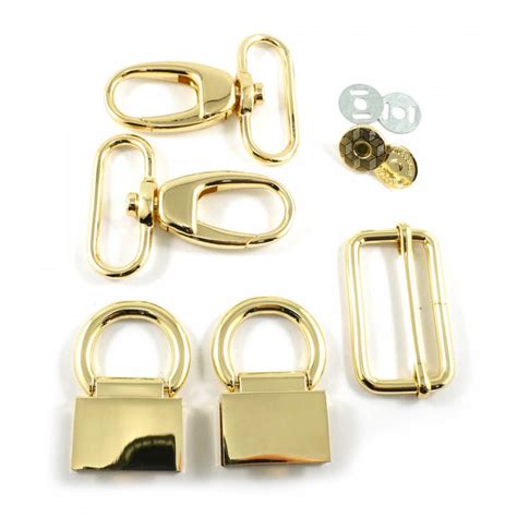 Double Flip Shoulder Bag Hardware Kit By Emmaline Bags Gold Threads