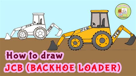 How To Draw Jcb Backhoe Loader Easy Step By Step Drawing Tutorial