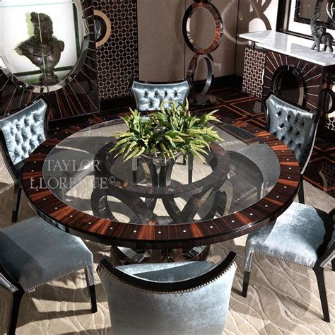 High End Dining Table Macassar Ebony And Glass Taylor Llorente Furniture