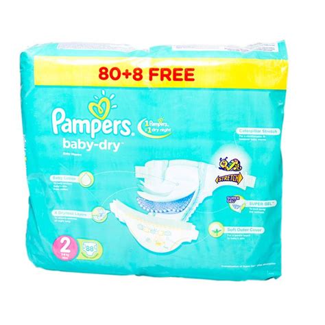 Pampers Baby Dry Diapers Size 2 Jumbo Pack 88 Count