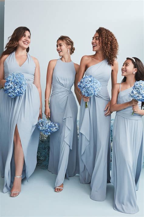 New Color Alert Dusty Blue Bridesmaid Dresses Davids Bridal Blog