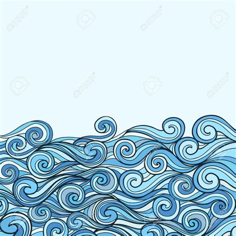 Blue Sea Wave Background Vector Illustration With Place For Text Wave