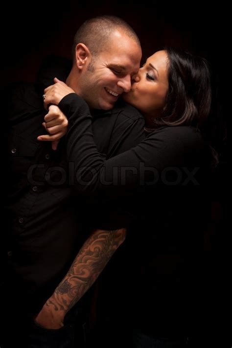 Happy Mixed Race Couple Flirting With Stock Image Colourbox
