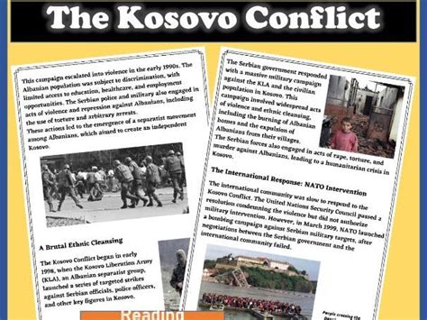 The Kosovo Conflict Reading Comprehension Teaching Resources