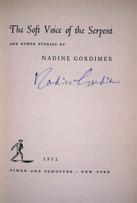 Signed Soft Voice Of The Serpent The Gordimer1st Amer Ed1st