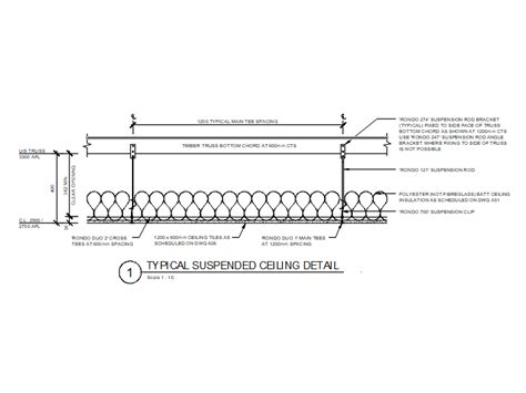 Typical Suspended Ceiling Detail Free Cad Blocks In Dwg File Format