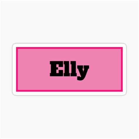Elly Name Sticker For Sale By Namematters Redbubble