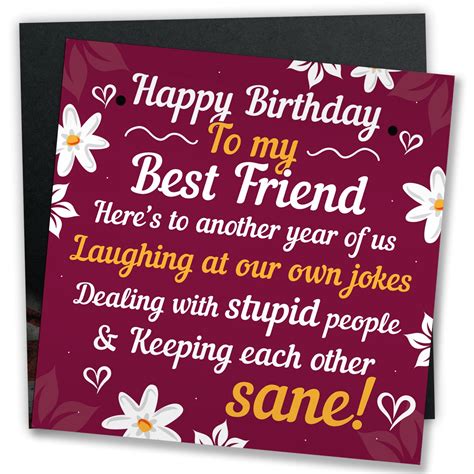 Maybe you would like to learn more about one of these? HAPPY BIRTHDAY Card Best Friend Birthday Gift Friendship ...