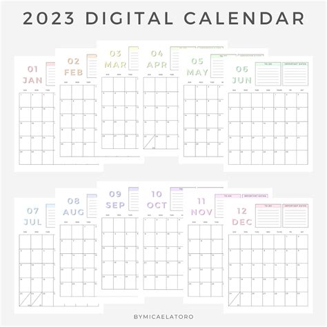 Aesthetic Calendar Template 2023 Imagesee