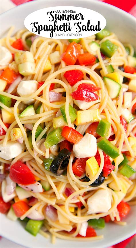 It also makes a fabulous side dish. Gluten-Free Summer Spaghetti Salad - Plain Chicken