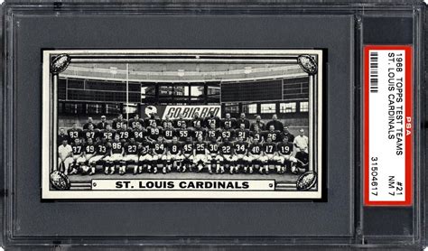 1968 Topps Test Teams St Louis Cardinals Psa Cardfacts®