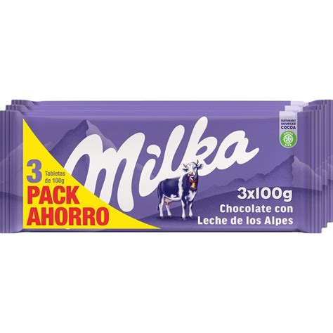 Chocolate Con Leche Pack 3 Tabletas 100 G · Milka · Supermercado El Corte Inglés El Corte Inglés