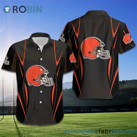 Cleveland Browns Nfl American Football Short Sleeve Button Down