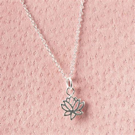 Lotus Flower Sterling Silver Necklace By Grace And Valour