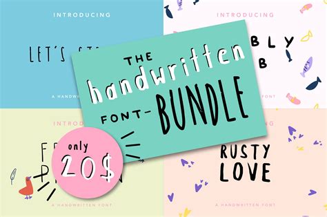 The Handwritten Font Bundle Fonts ~ Creative Market